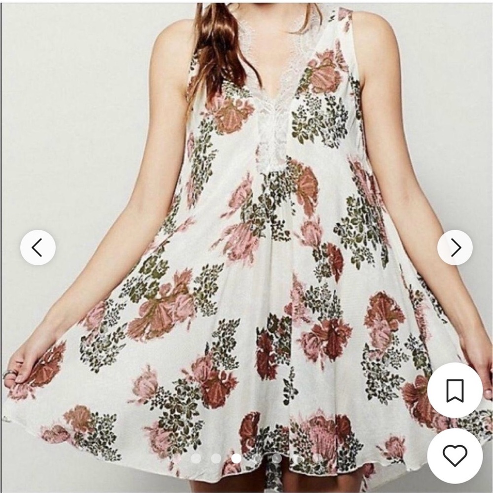 Free People Pink and Babydoll Dress/Tunic with Plunge Neckline - Picture 6 of 13